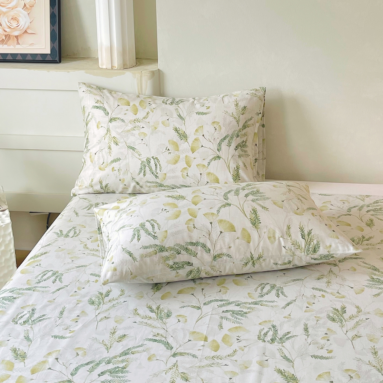 91家纺网 家纺一手货源 找家纺 金鑫汇家纺 2026新款全棉印花小清新单品被套系列-可露丽 月下花影-绿