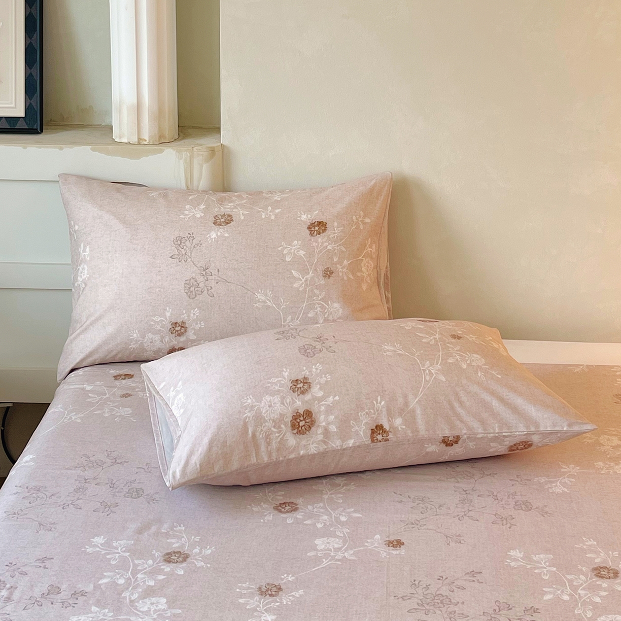 91家纺网 家纺一手货源 找家纺 金鑫汇家纺 2026新款全棉印花小清新单品床单系列-可露丽 浅咖可露丽