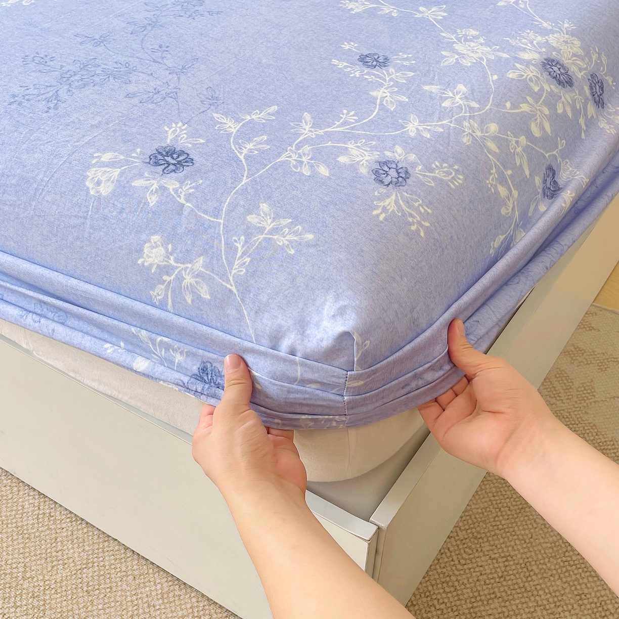 91家纺网 家纺一手货源 找家纺 （总）金鑫汇家纺 2026新款全棉印花小清新单品床笠系列-可露丽