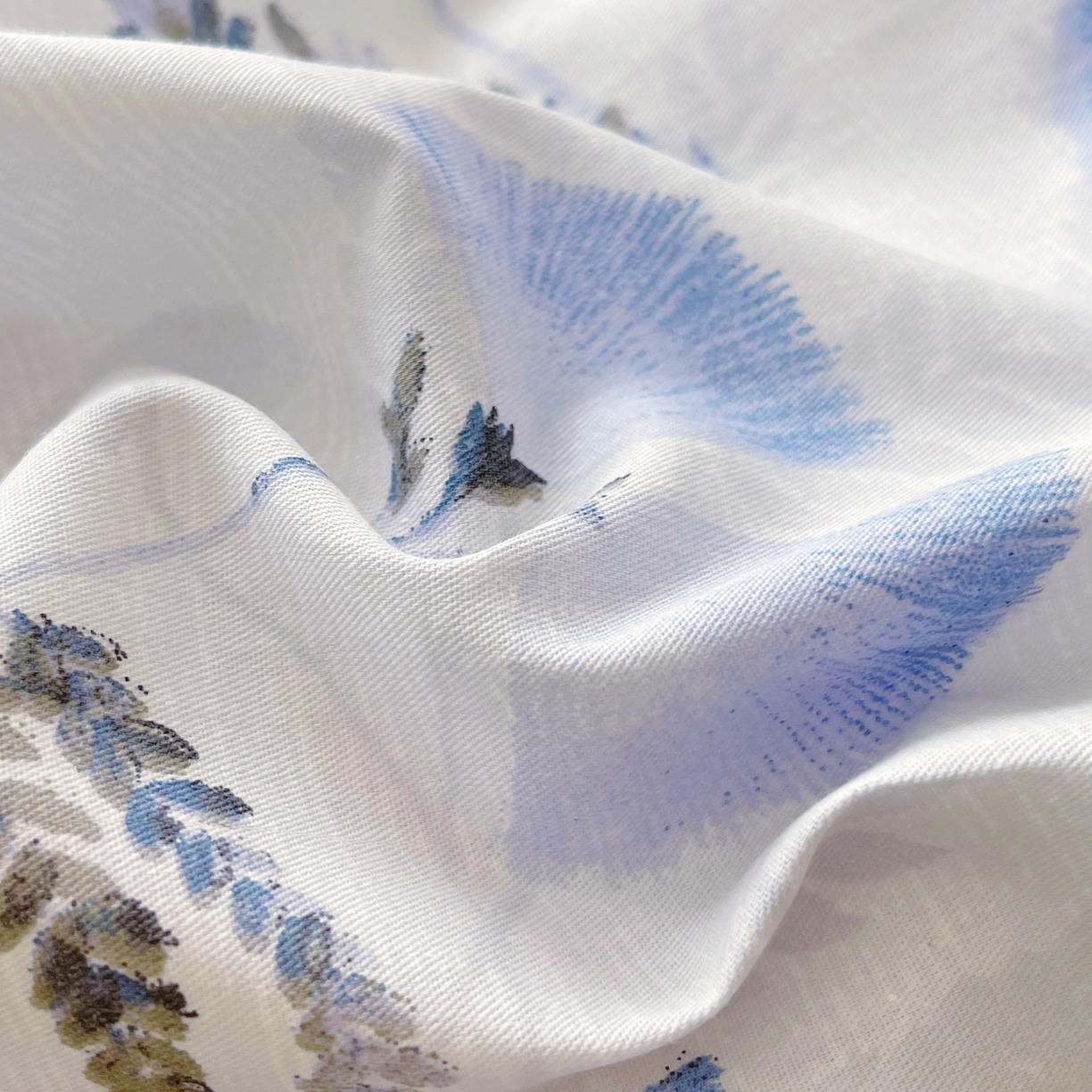 91家纺网 家纺一手货源 找家纺 金鑫汇家纺 2026新款全棉印花小清新单品床笠系列-可露丽 月下花影-蓝