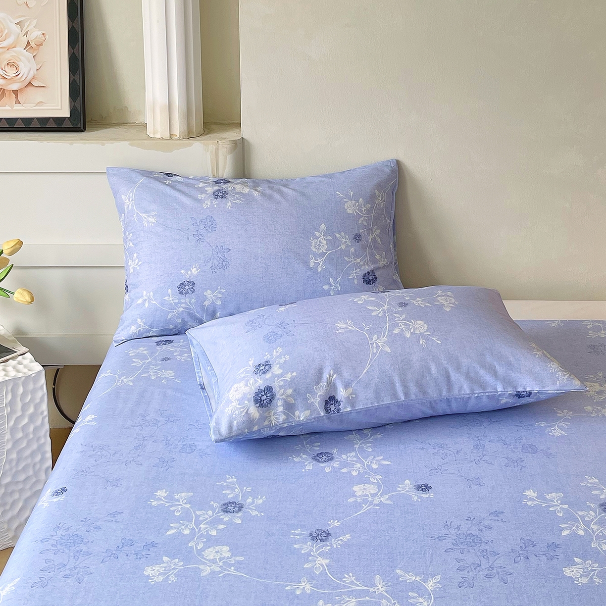 91家纺网 家纺一手货源 找家纺 （总）金鑫汇家纺 2026新款全棉印花小清新单枕套系列-可露丽