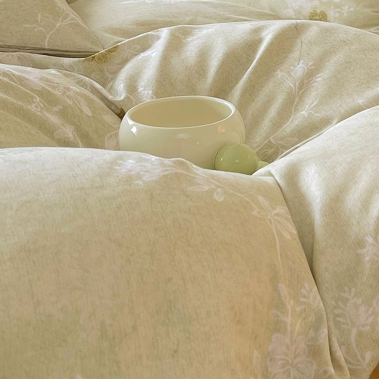 91家纺网 家纺一手货源 找家纺 金鑫汇家纺 2026新款全棉印花小清新单枕套系列-可露丽 浅绿可露丽