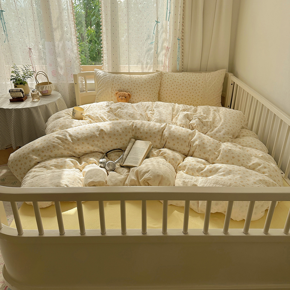 91家纺网 家纺一手货源 找家纺 （总）沐芷 2026 【提供买家秀】宽花边四件套公主风A类双层纱床上用品三件套被套床笠