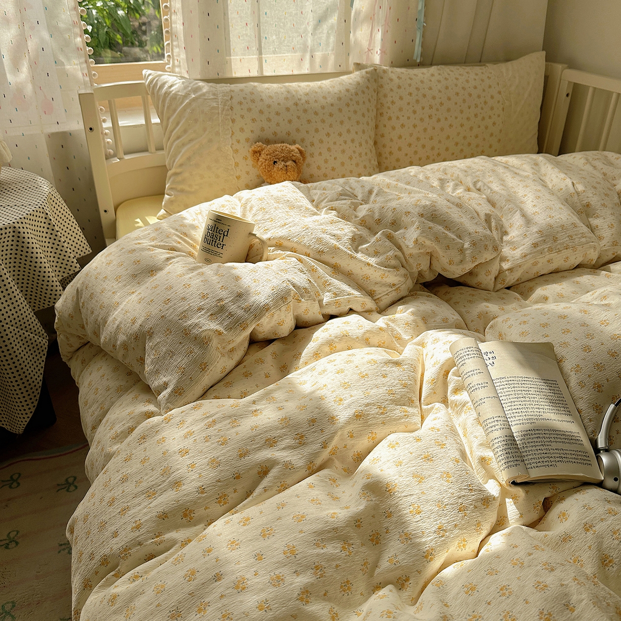 91家纺网 家纺一手货源 找家纺 （总）沐芷 2026 【提供买家秀】宽花边四件套公主风A类双层纱床上用品三件套被套床笠