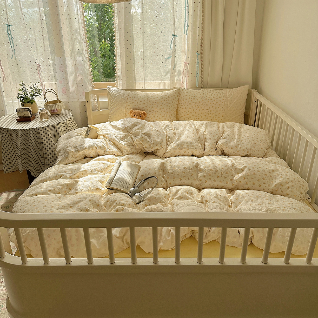 91家纺网 家纺一手货源 找家纺 （总）沐芷 2026 【提供买家秀】宽花边四件套公主风A类双层纱床上用品三件套被套床笠