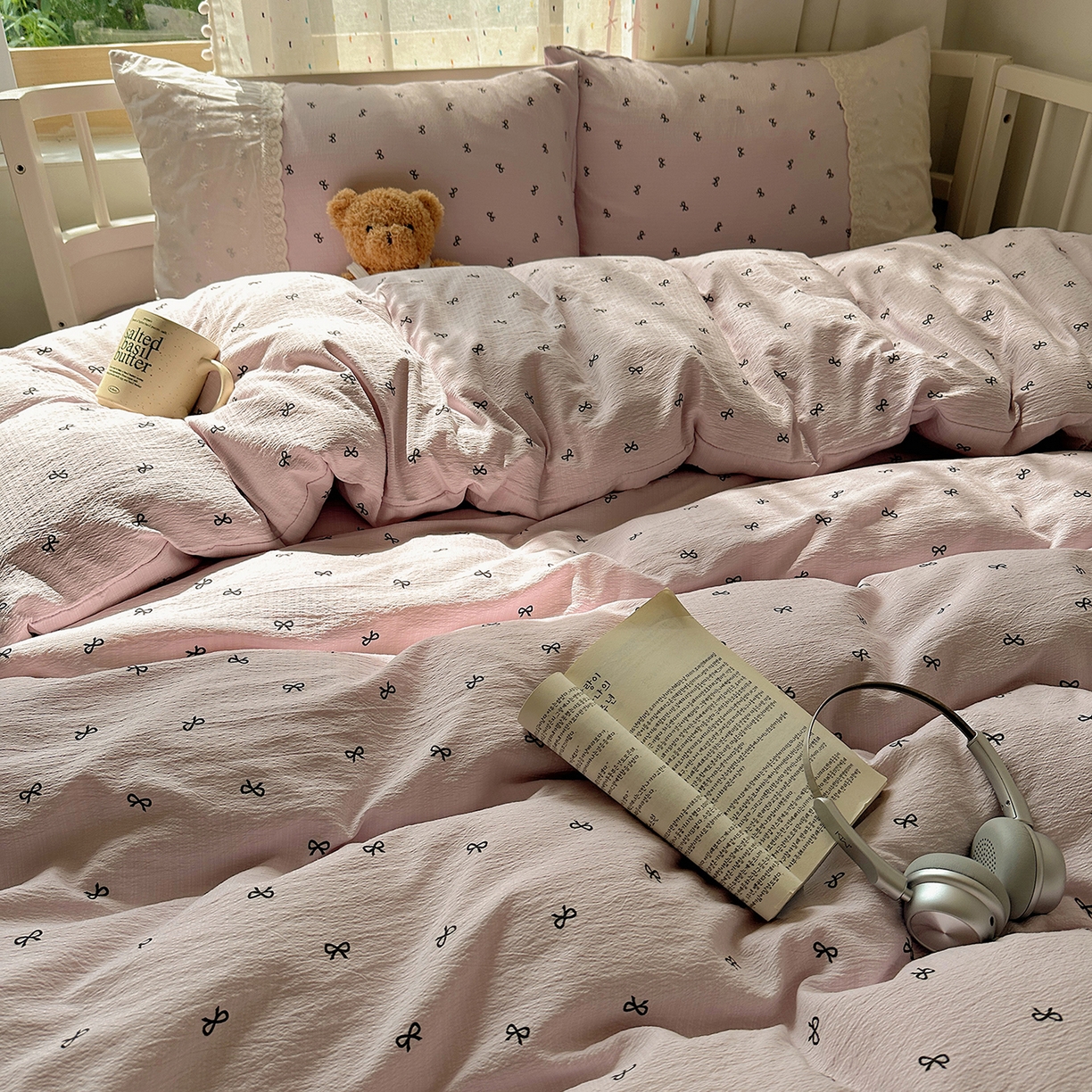 91家纺网 家纺一手货源 找家纺 沐芷 2026 【提供买家秀】宽花边四件套公主风A类双层纱床上用品三件套被套床笠 宽花边-晚安小紫