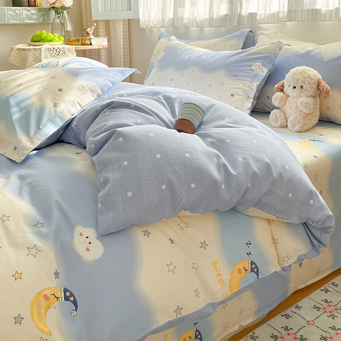 91家纺网 家纺一手货源 找家纺 （总）花梦欣 2026新款全棉印花系列简约卡通款单被套