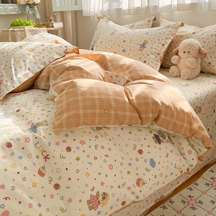花梦欣 2026新款全棉印花系列简约卡通款单被套 都市熊仔