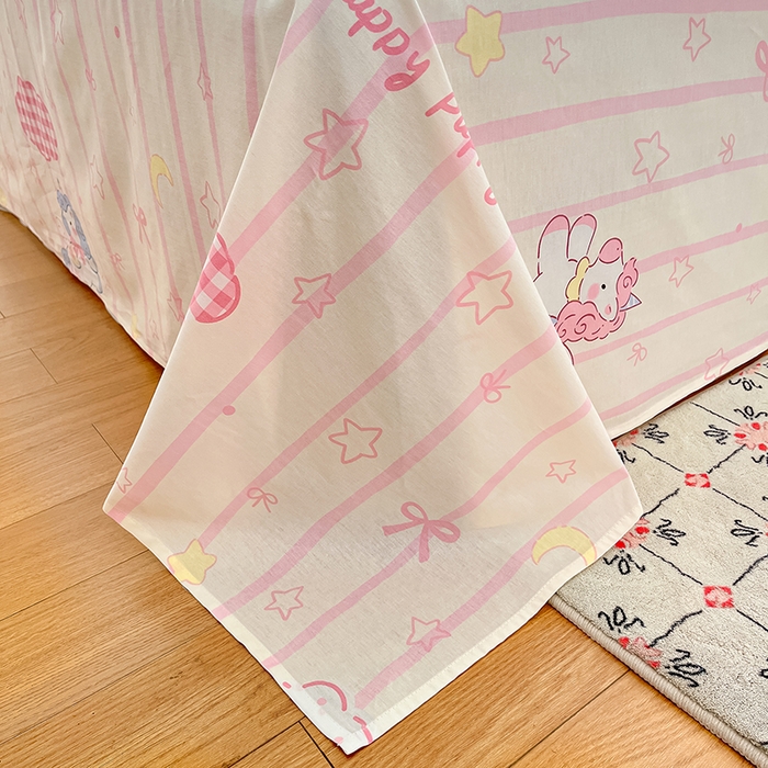 91家纺网 家纺一手货源 找家纺 花梦欣 2026新款全棉印花系列简约卡通款单被套 粉色独角兽