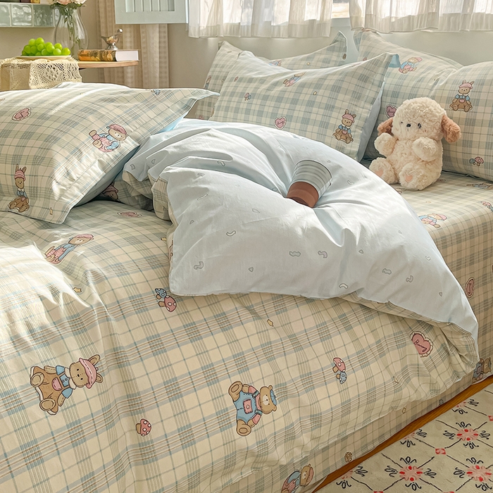花梦欣 2026新款全棉印花系列简约卡通款单被套 乖乖熊