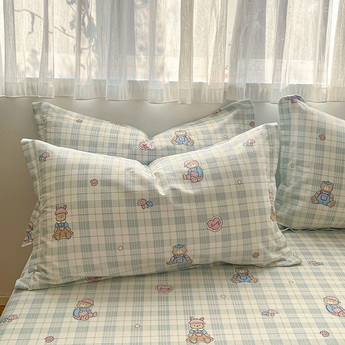 91家纺网 家纺一手货源 找家纺 花梦欣 2026新款全棉印花系列简约卡通款单被套 乖乖熊