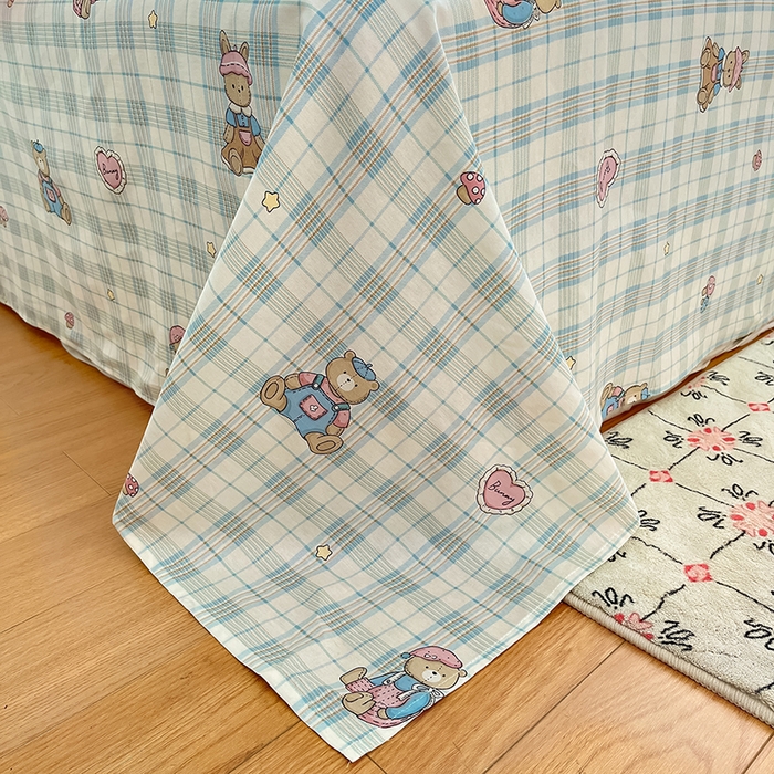 91家纺网 家纺一手货源 找家纺 花梦欣 2026新款全棉印花系列简约卡通款单被套 乖乖熊