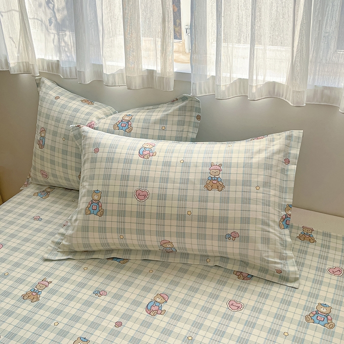 91家纺网 家纺一手货源 找家纺 花梦欣 2026新款全棉印花系列简约卡通款单被套 乖乖熊