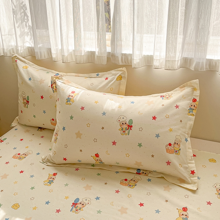 91家纺网 家纺一手货源 找家纺 花梦欣 2026新款全棉印花系列简约卡通款单被套 快乐小星