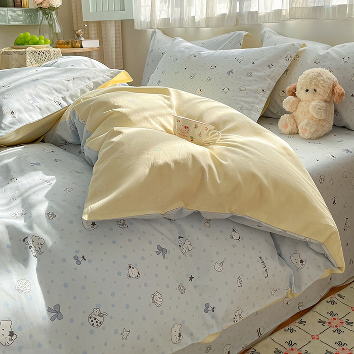 花梦欣 2026新款全棉印花系列简约卡通款单被套 路灯影院