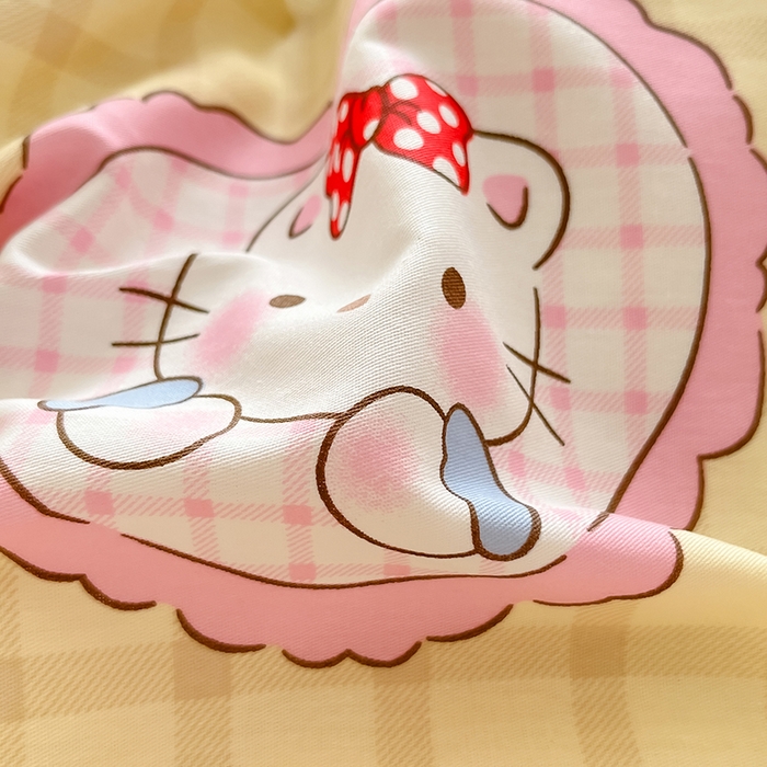 91家纺网 家纺一手货源 找家纺 花梦欣 2026新款全棉印花系列简约卡通款单被套 萌萌凯蒂