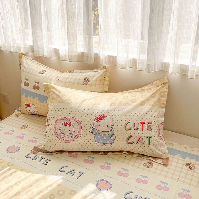 91家纺网 家纺一手货源 找家纺 花梦欣 2026新款全棉印花系列简约卡通款单被套 萌萌凯蒂