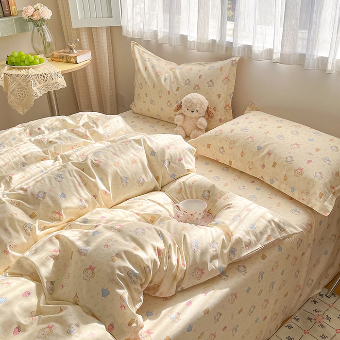 91家纺网 家纺一手货源 找家纺 花梦欣 2026新款全棉印花系列简约卡通款单被套 萌趣汪汪