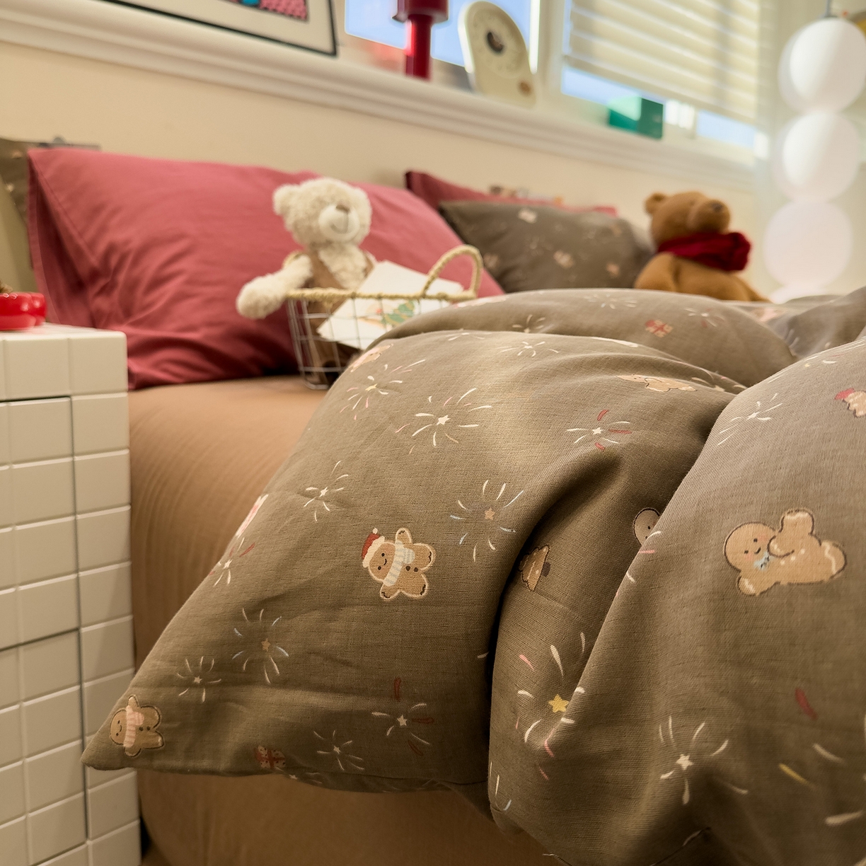 91家纺网 家纺一手货源 找家纺 （总）呗旺鹿 2026新款全棉撞色双层纱四件套