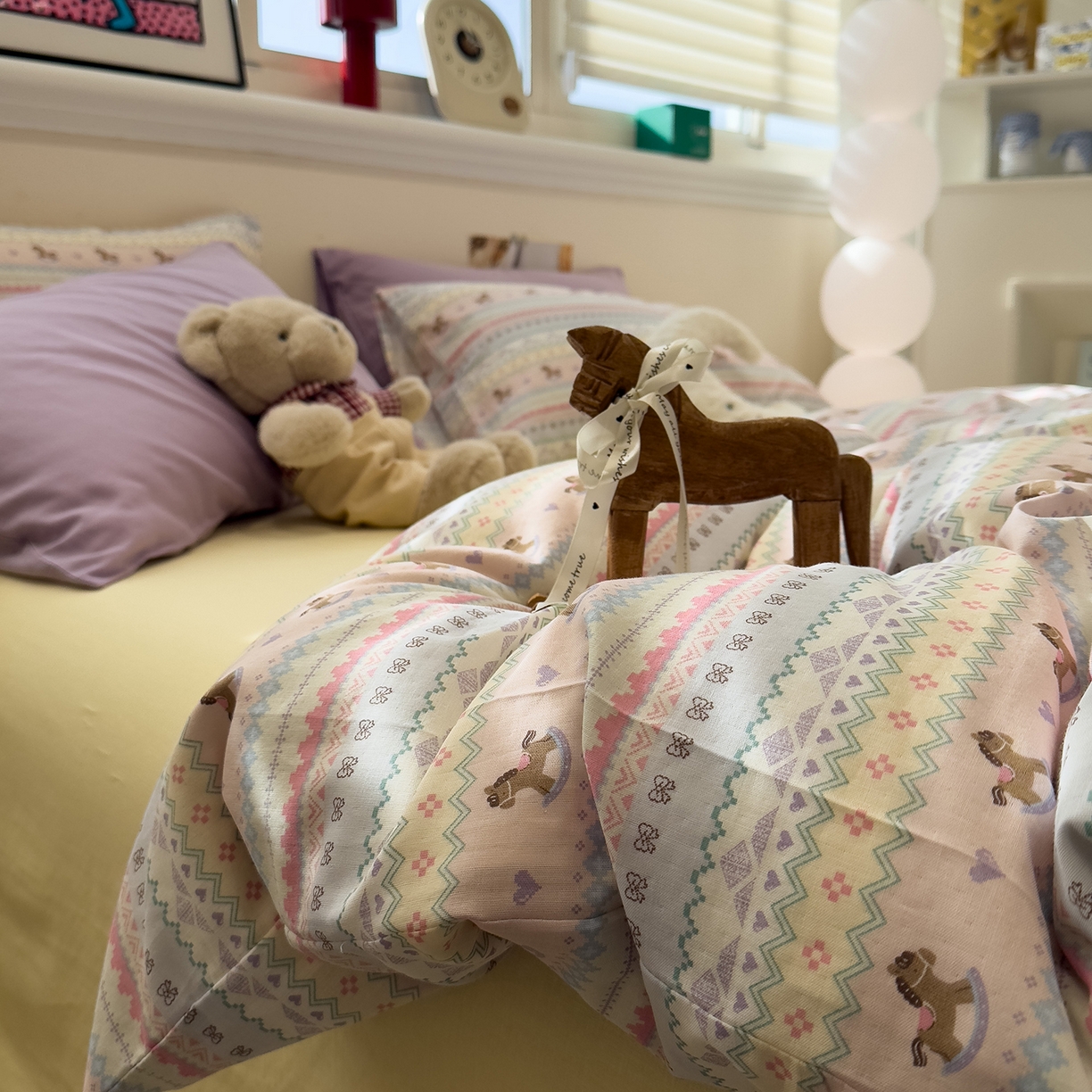 91家纺网 家纺一手货源 找家纺 （总）呗旺鹿 2026新款全棉撞色双层纱四件套