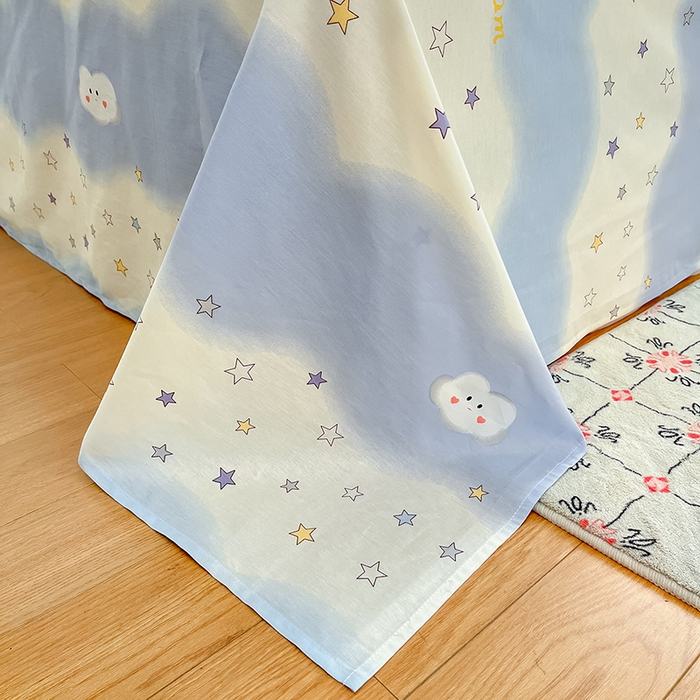 91家纺网 家纺一手货源 找家纺 花梦欣 2026新款全棉印花系列简约卡通款单被套 星辰入梦