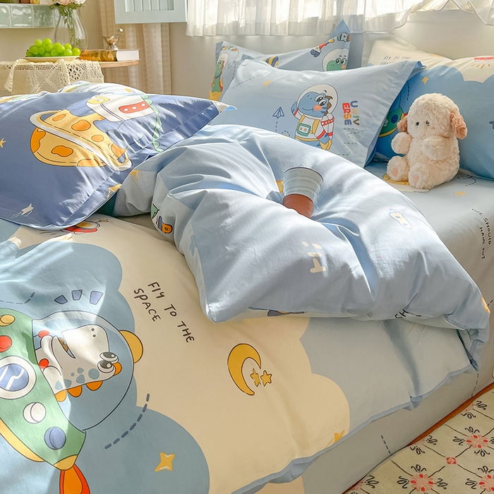 花梦欣 2026新款全棉印花系列简约卡通款单被套 星际漫游记