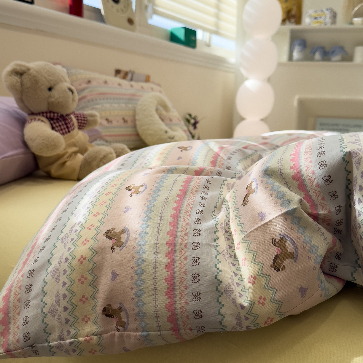 91家纺网 家纺一手货源 找家纺 呗旺鹿 2026新款全棉撞色双层纱四件套 双层纱-千禧马