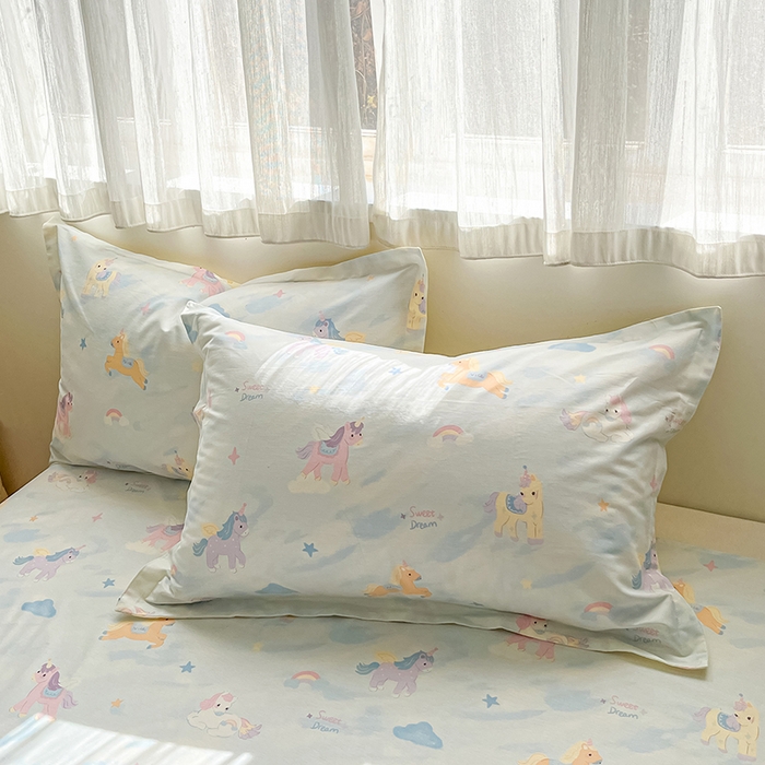 91家纺网 家纺一手货源 找家纺 花梦欣 2026新款全棉印花系列简约卡通款单被套 星芒小马