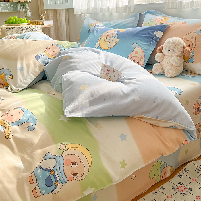 花梦欣 2026新款全棉印花系列简约卡通款单被套 星梦童话