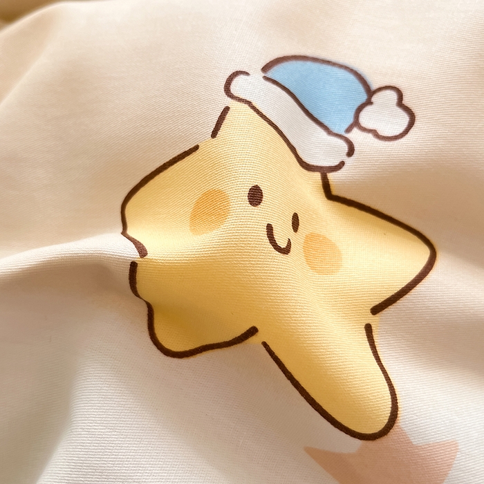 91家纺网 家纺一手货源 找家纺 花梦欣 2026新款全棉印花系列简约卡通款单被套 星梦童话