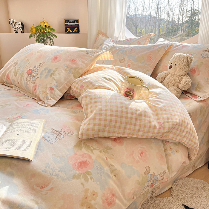 花梦欣 2026新款全棉印花系列简约卡通款单被套 油画弦音