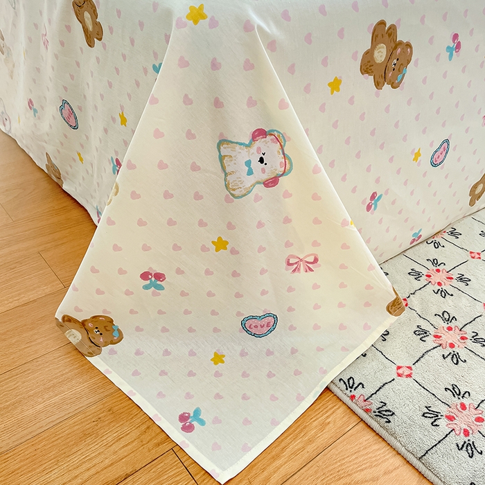 91家纺网 家纺一手货源 找家纺 花梦欣 2026新款全棉印花系列简约卡通款单被套 芋泥小狗