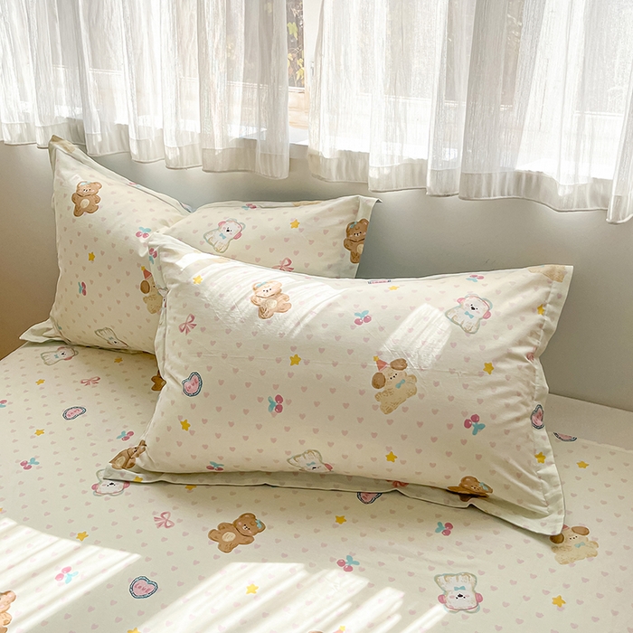 91家纺网 家纺一手货源 找家纺 花梦欣 2026新款全棉印花系列简约卡通款单被套 芋泥小狗