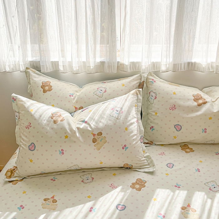 91家纺网 家纺一手货源 找家纺 花梦欣 2026新款全棉印花系列简约卡通款单被套 芋泥小狗