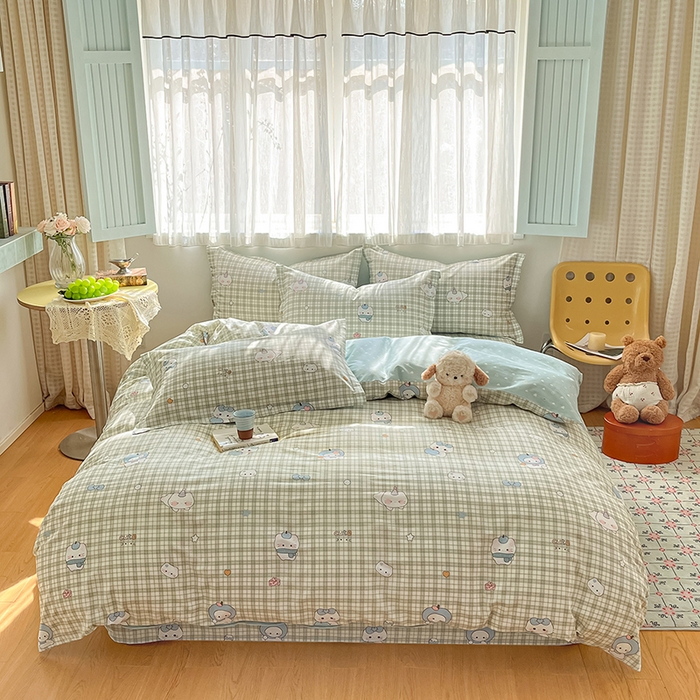 91家纺网 家纺一手货源 找家纺 花梦欣 2026新款全棉印花系列简约卡通款单被套 元气小布