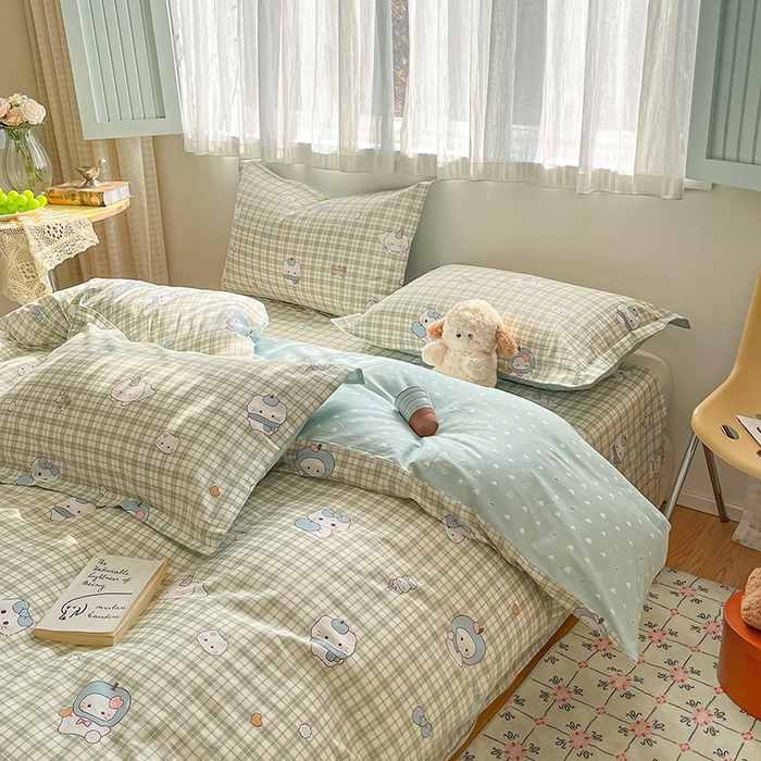 91家纺网 家纺一手货源 找家纺 花梦欣 2026新款全棉印花系列简约卡通款单被套 元气小布