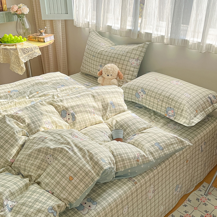 91家纺网 家纺一手货源 找家纺 花梦欣 2026新款全棉印花系列简约卡通款单被套 元气小布