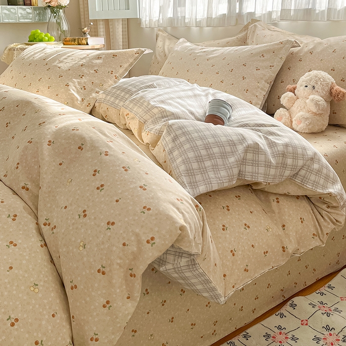 91家纺网 家纺一手货源 找家纺 （总）花梦欣 2026新款全棉印花系列简约卡通款四件套