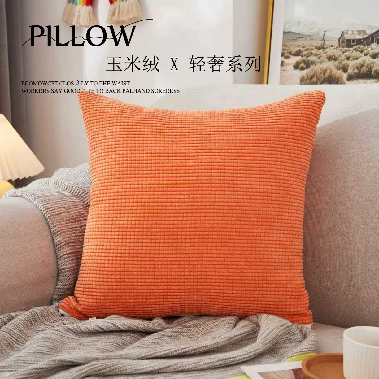 91家纺网 家纺一手货源 找家纺 （总）沐沐家纺 2026新款玉米绒抱枕