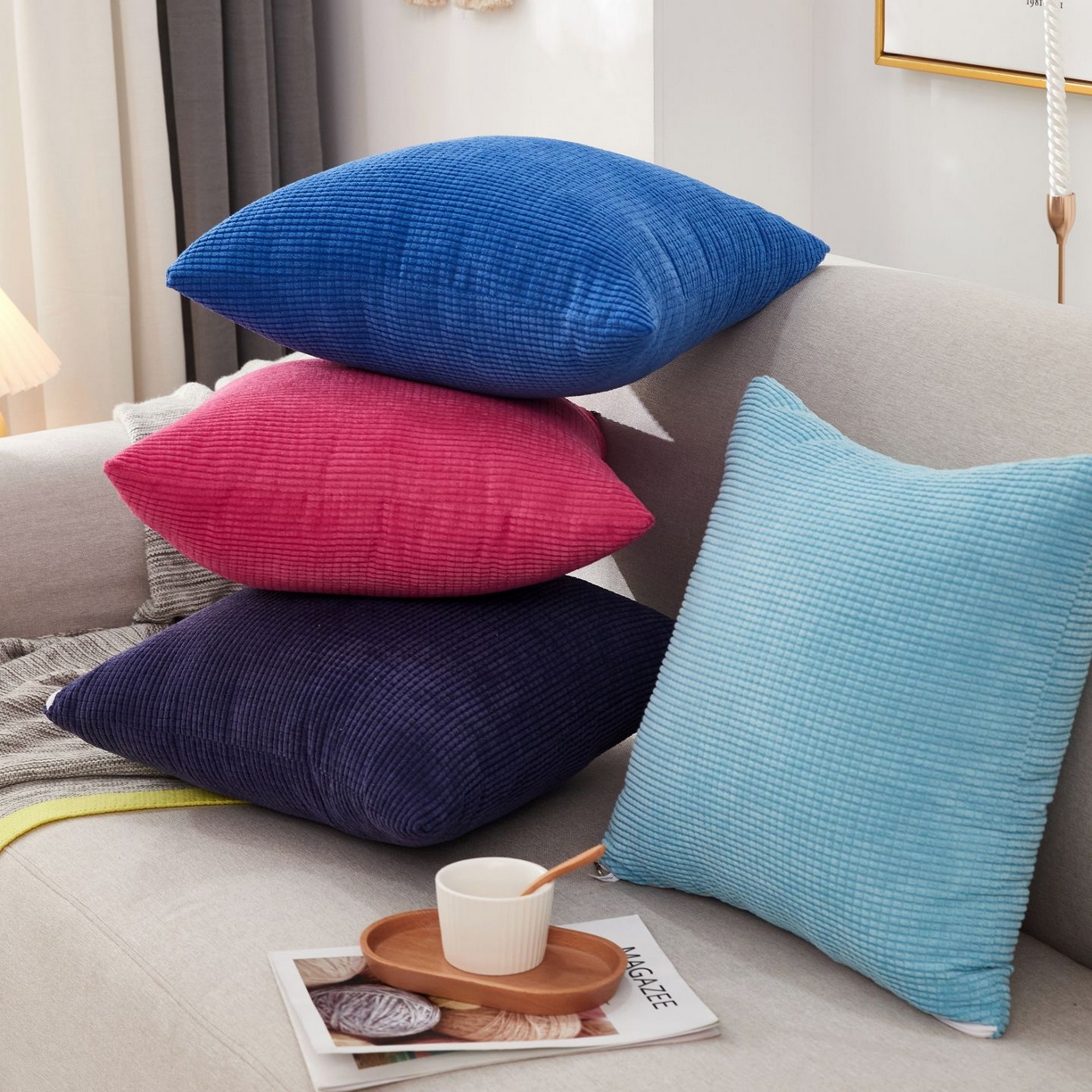 91家纺网 家纺一手货源 找家纺 沐沐家纺 2026新款玉米绒抱枕 组合