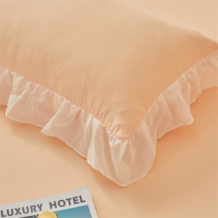 91家纺网 家纺一手货源 找家纺 （总）缦绣阁家纺 2025新款水洗棉刺绣纯色床裙三件套跨境外贸传供