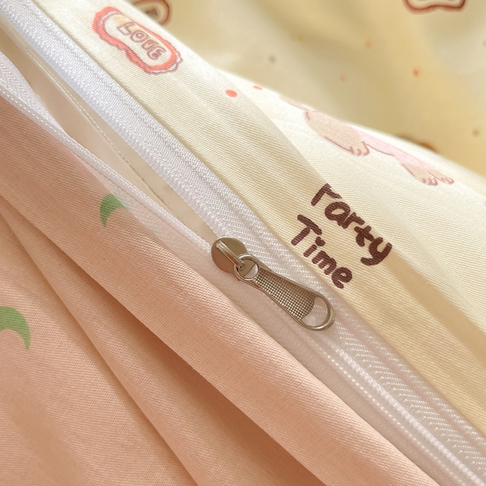 91家纺网 家纺一手货源 找家纺 花梦欣 2026新款全棉印花系列简约卡通款四件套 韩系小萌物