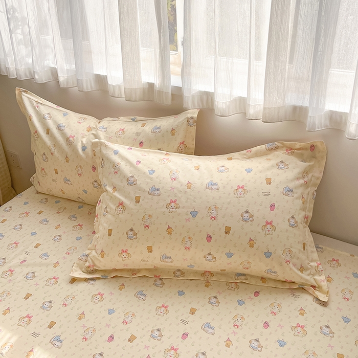 91家纺网 家纺一手货源 找家纺 花梦欣 2026新款全棉印花系列简约卡通款四件套 萌趣汪汪