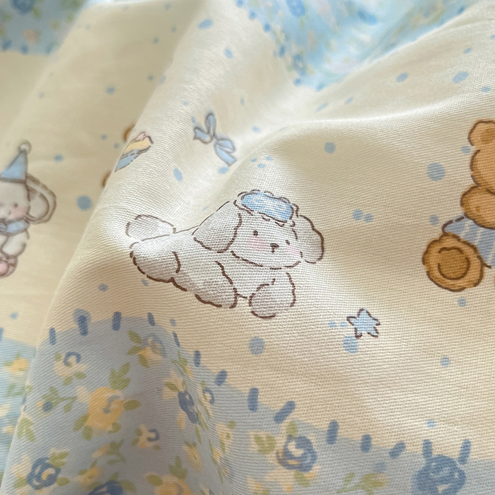 91家纺网 家纺一手货源 找家纺 花梦欣 2026新款全棉印花系列简约卡通款四件套 三小只