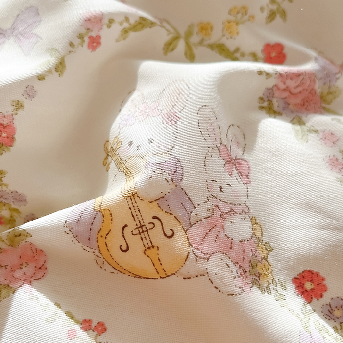 91家纺网 家纺一手货源 找家纺 花梦欣 2026新款全棉印花系列简约卡通款四件套 童话花町