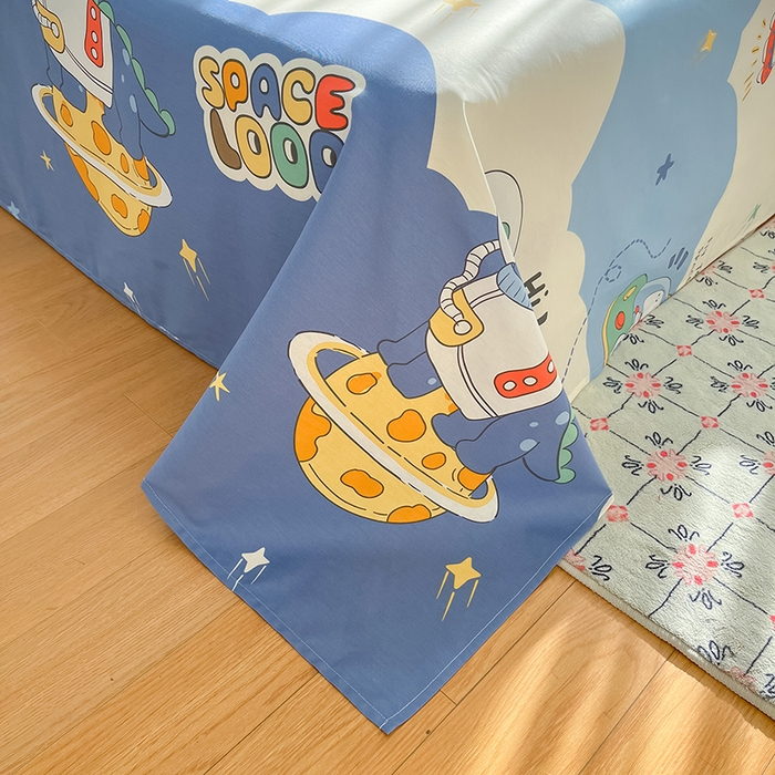 91家纺网 家纺一手货源 找家纺 花梦欣 2026新款全棉印花系列简约卡通款四件套 星际漫游记