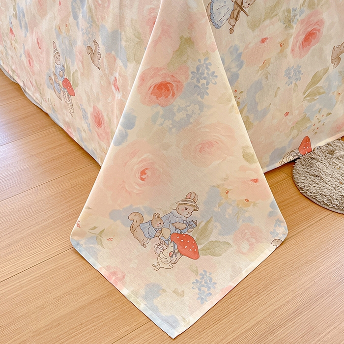 91家纺网 家纺一手货源 找家纺 花梦欣 2026新款全棉印花系列简约卡通款四件套 油画弦音