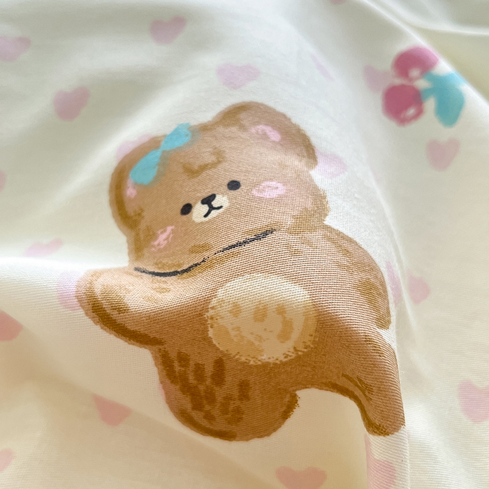 91家纺网 家纺一手货源 找家纺 花梦欣 2026新款全棉印花系列简约卡通款四件套 芋泥小狗