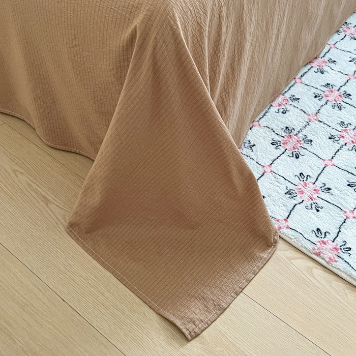 91家纺网 家纺一手货源 找家纺 妖妖家纺 2026新款敲可爱的奶呼呼云感双层纱简约四件套系列 费尔岛小熊