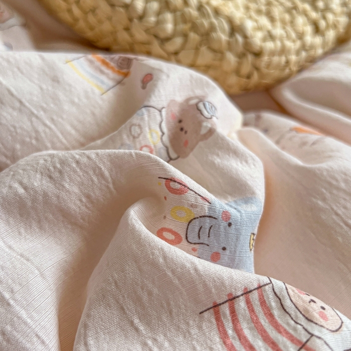 91家纺网 家纺一手货源 找家纺 妖妖家纺 2026新款敲可爱的奶呼呼云感双层纱简约四件套系列 乐悠派对